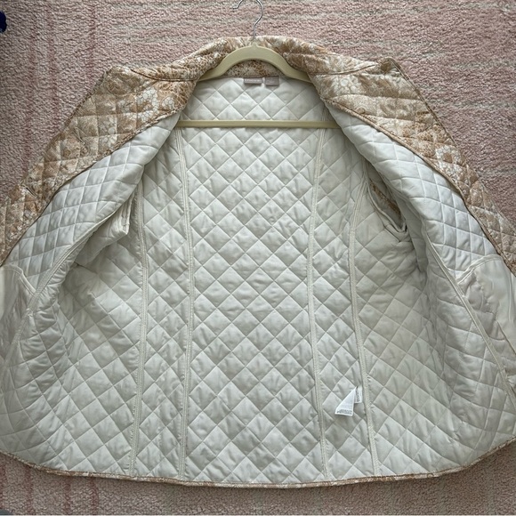 Chicos Floral Quilted Women's Jacket Cream White Size 3 (16/18) - Picture 6 of 13